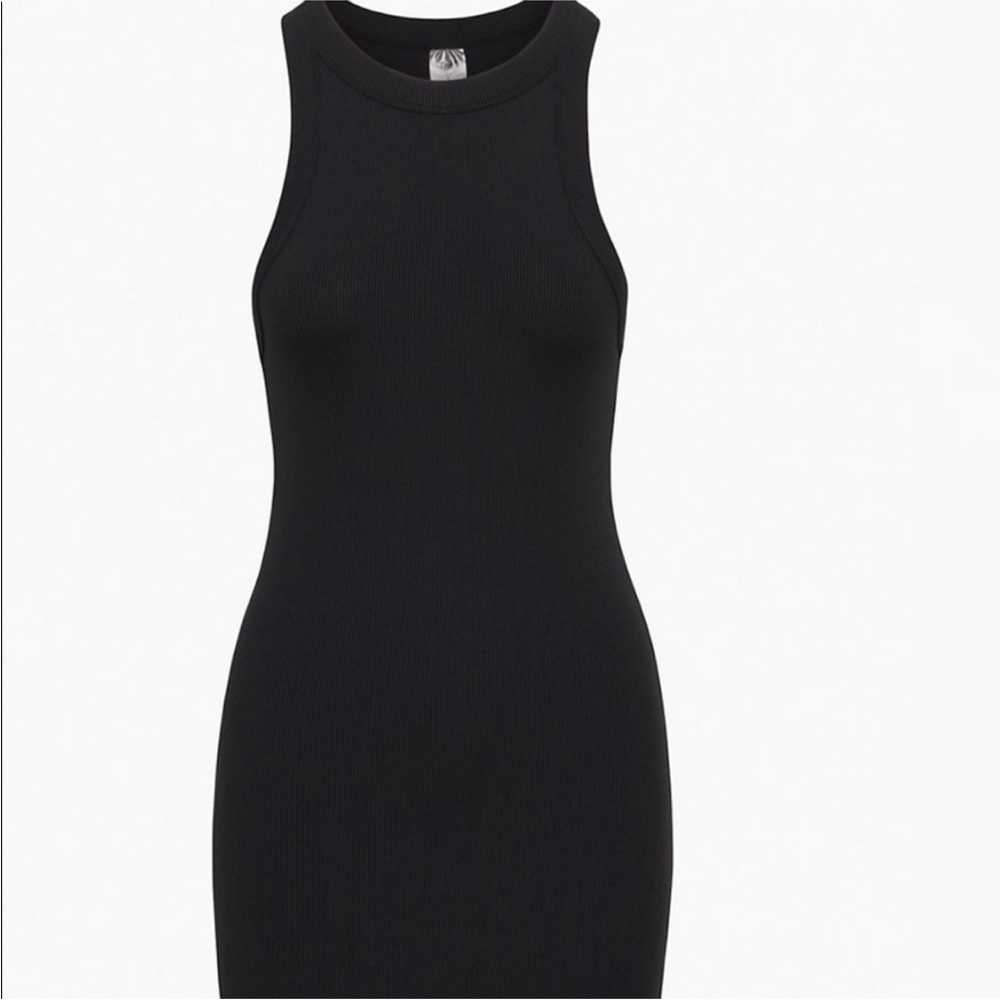 Black Sleeveless Ribbed Dress